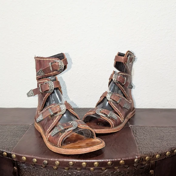 FreeBird CLEOPATRA Distressed Brown Sandals in size 8 - Picture 5 of 16
